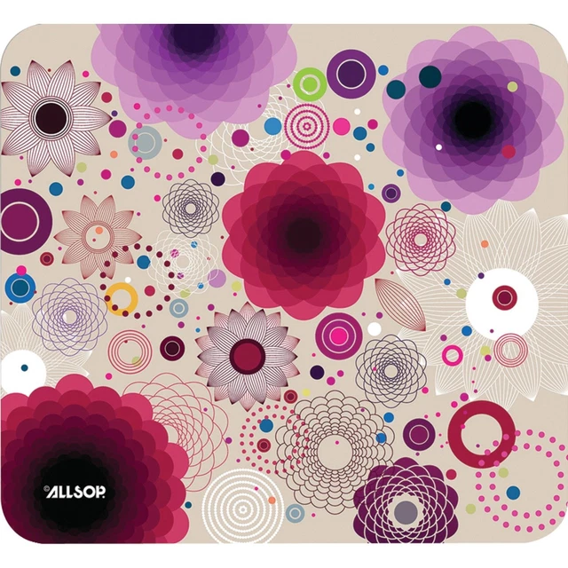 Allsop Mouse Pad, Retro Floral (30594),Black,9"*7"