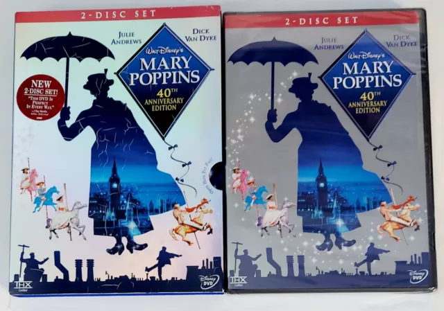 Disney's Mary Poppins 40th Anniversary Edition (2 DVD Set 2004) W/Slipcover