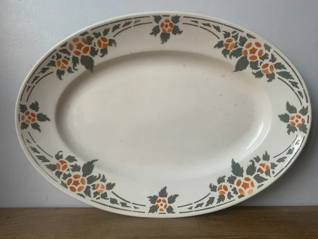 ANCIEN PLAT OVALE en faïence de Badonviller modèle BIARRITZ EUR 25,00