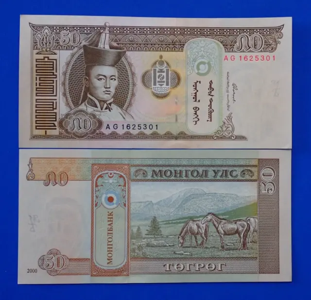 Mongolia 2000 UNC 50 tugrik banknote