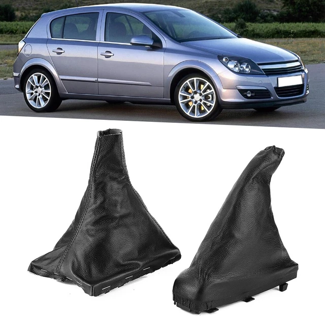 2Pcs/Set Gearshift & Handbrake Boot Black Artificial Leather Cover Gaiter