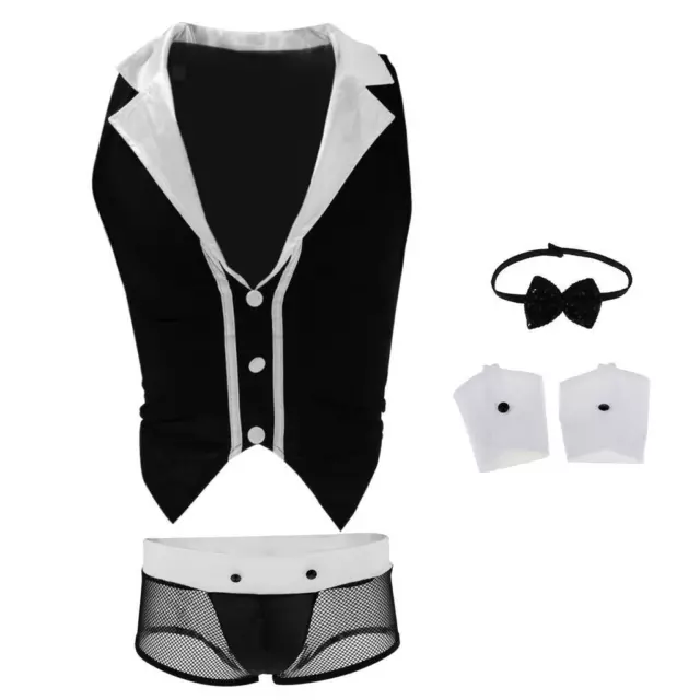 4 pièces sexy lingerie hommes costume costume smoking messieurs noeud papillon