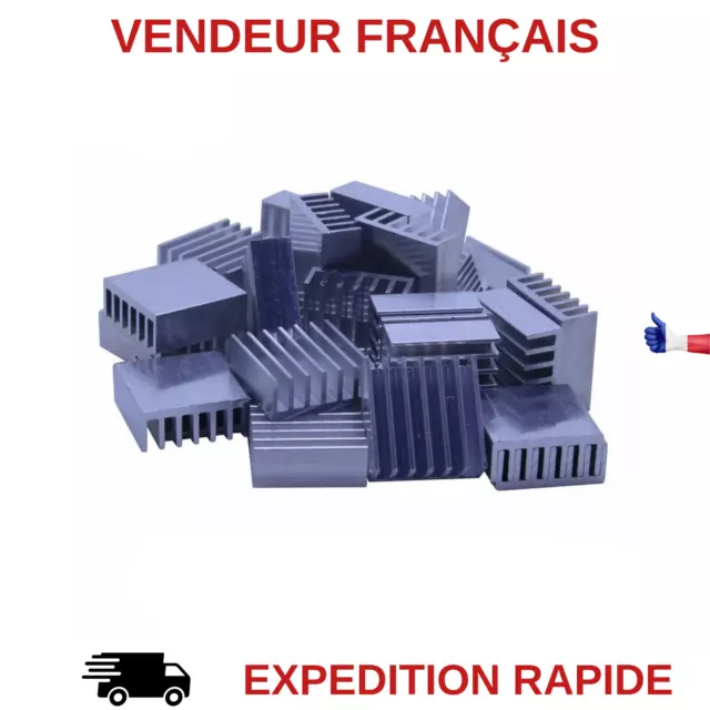 10pcs RADIATEUR DISSIPATEUR DE CHALEUR EN ALUMINIUM 14X14X6mm