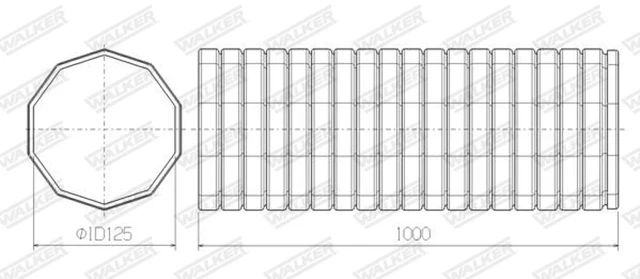 Tubo ondulato, impianto gas di scarico Walker 09837