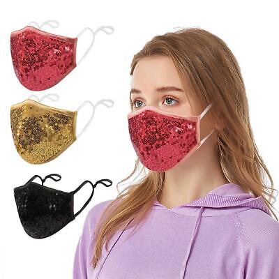 Fashion Face Mask Sequin Glitter Bling Cover Nose Mouth Washable Reusable Masks