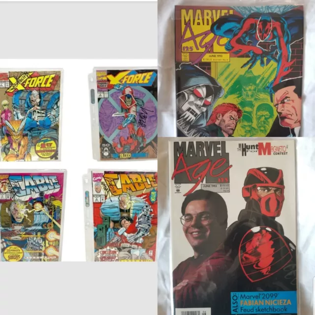 Signed by Fabian Nicieza Lot of 5 Comic Books Marvel Age X-Force Cable Deadpool