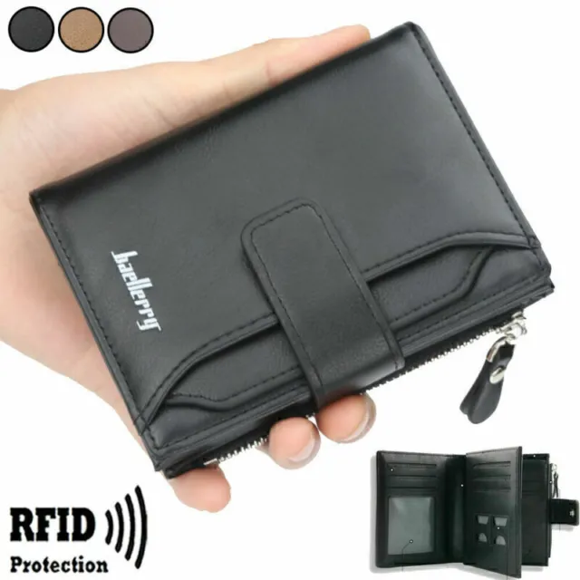 Herren Damen Geldbörse mit NFC/RFID-Blockierung Portemonnaie Portmonee Leder