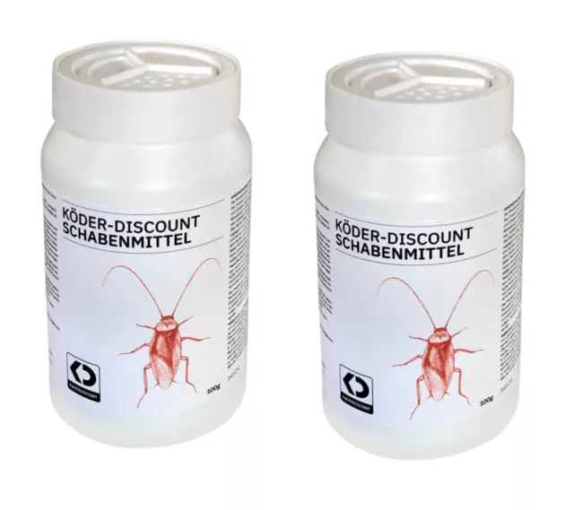 Köder-Discount Schabenmittel 2 x100g gegen Schaben Kakerlaken Ameisen Permethrin