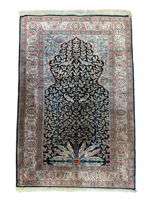 Handgeknüpfter Orientteppich - Türkei Kayseri Seidenteppich, 100x65 cm 2