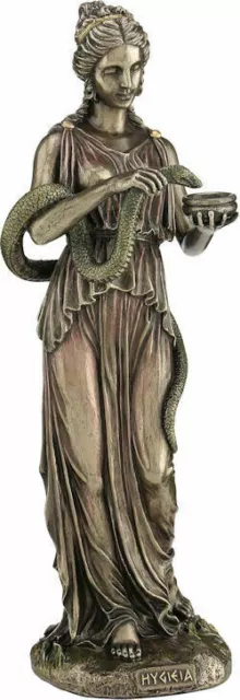 ANTICA DEA GRECA Igea / Helath statua in bronzo fuso a freddo 27,5 cm /  EUR 82,66 - PicClick IT