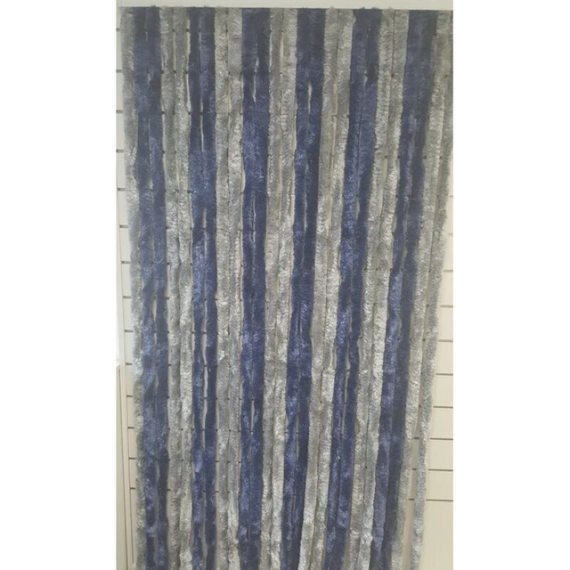 Explorer Flauschtürvorhang D-12-18, Grau/Blau, 100x200 cm, kürzbar