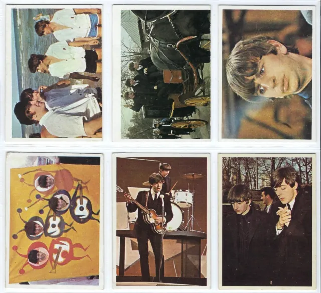 1964 Beatles Topps Color Series Trading Cards Lot of 6 Cards