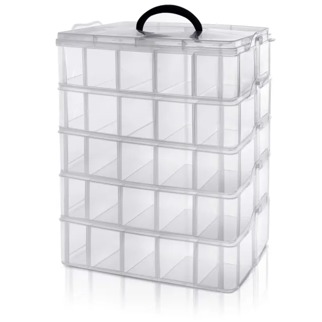 BELLE VOUS 5 niveles cajas de clasificación transparentes para piezas pequeñas con 50