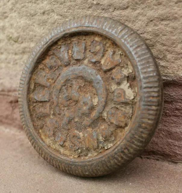 tolles altes indisches Eisen Gewicht - Agra 1 Seer - 920 Gramm um 1880