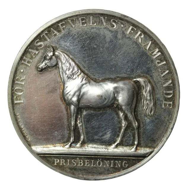 Sweden Silver Horse Medal Prize Award Cavalry Steeds By Lindberg