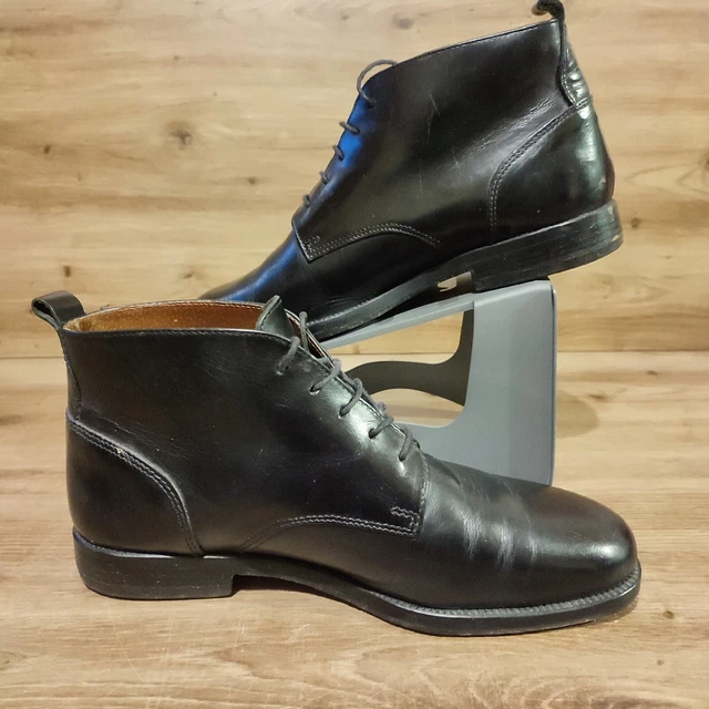 JONES BOOTMAKERS BLACK Leather "Plough" Chelsea Boots Mens Size UK 9