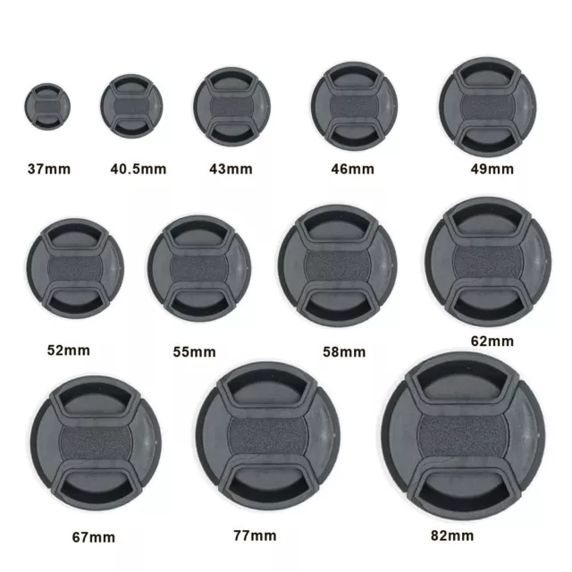 37 ~ 82mm 10X Camera Center Pinch Snap On Front Lens Cap Cover For Nikon Canon