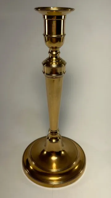 Antique 18Th Century English Georgian Neoclassical Bell-Metal Socket Candlestick