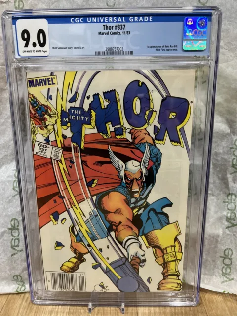 CGC 9.0 THE MIGHTY THOR #337 CGC 9.0 White Pages First App of Beta Ray Bill