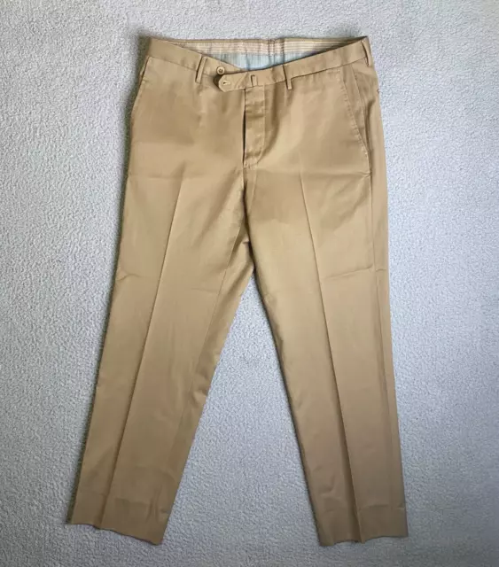 Incotex Pants Mens 32 Classic Fit Super 100's Beige Pockets Seam Tailored Preppy