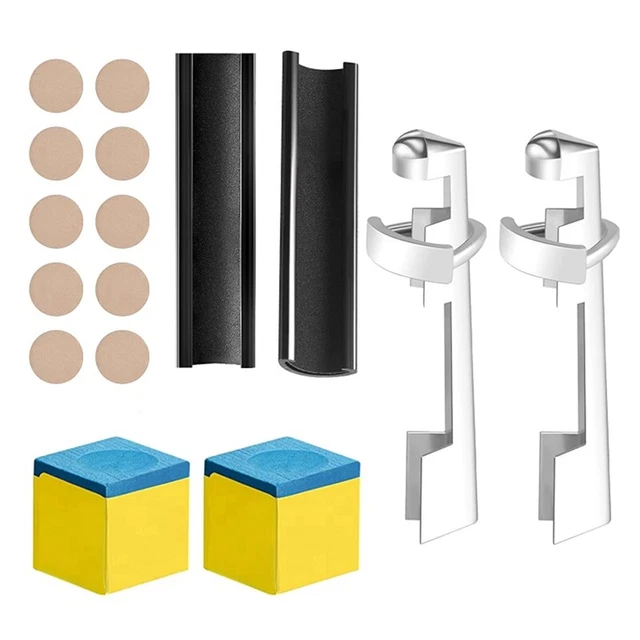 18 Pcs Pool Cue Repair Kit Include 2 Cue Clamp 10 Pool Cue Tips Billiard Cu T5S4