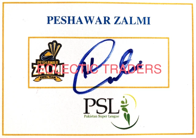 HASAN ALI SIGNED Peshawar Zalmi PSL T20 Cricket Card! Pakistan