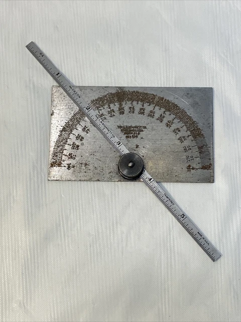 Starrett No. 493B Protractor/Depth Gage with 6 Inch Long Ruler. Made In the USA