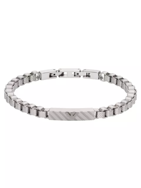 Emporio Armani EGS2923040 Bracciale Uomo LOGO ESSENZIALI Acciaio Inox 22cm