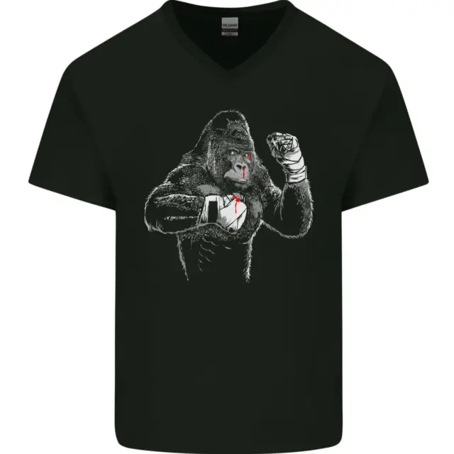 T-shirt boxer arti marziali miste gorilla da uomo collo a V cotone
