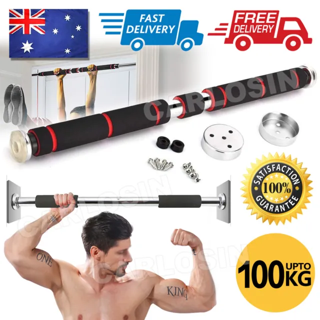 Home Gym Workout Fitness Door Chin Up Bar Pull Up Doorway Exercise Portable AU