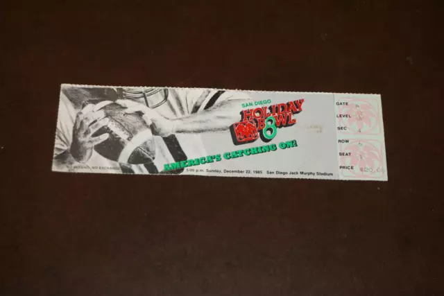 1985 Holiday Bowl Ticket Stub Arkansas Vs Asu Arizona State