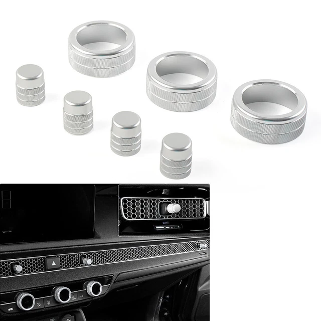 Switch Knob Ring Cover Trim Silver For Honda Civic 11th 2022+ CRV 2023-2024 USA