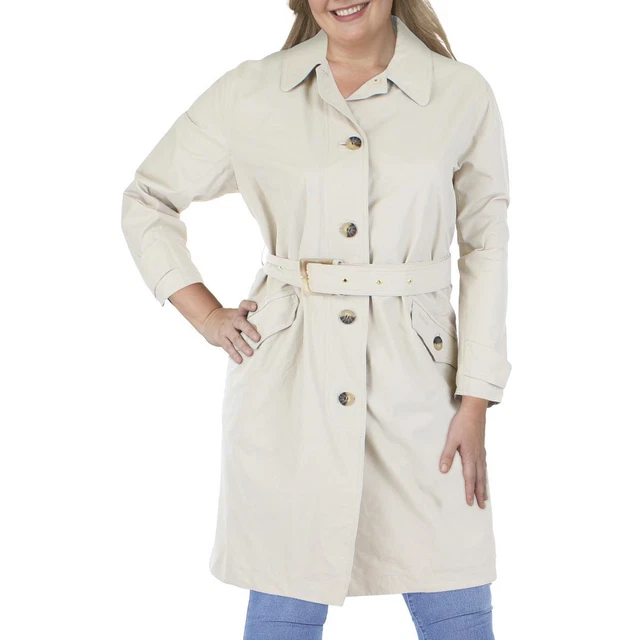 Barbour Womens Beige Lightweight Midi Raincoat Trench Coat Outerwear 8 BHFO 0786