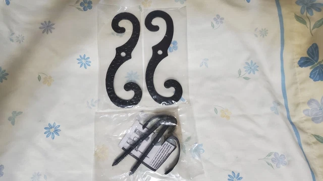 Delaney Black Iron Hardware 489300 Exterior Shutter “S”  Hooks Black 1 pr 2 “S”