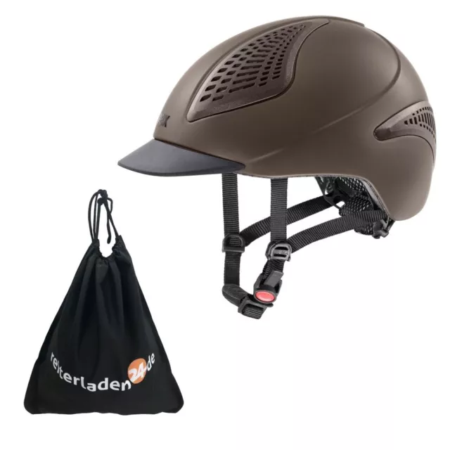 Reithelm EXXENTIAL II Uvex mocca mat inkl. RL24 Schutzbeutel Reitkappe braun