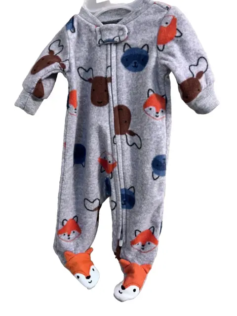 Boy Baby Infant Preemie One Piece Outfit Enclosed Feet Child of Mine Animal