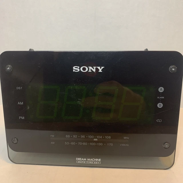 SONY DREAM MACHINE Large Display Dual Alarm Clock Radio Auto Time Set