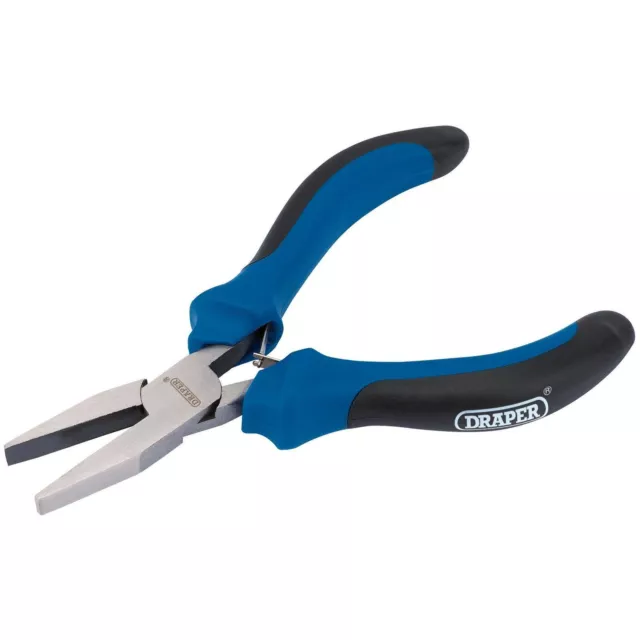 Draper 1x 115mm Soft Grip Flat Nose Mini Pliers Professional Tool 12536