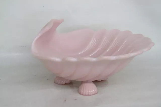 Cambridge Crown Tuscan Style Pink Milk Glass Sea Shell Large Footed Bowl 2951B