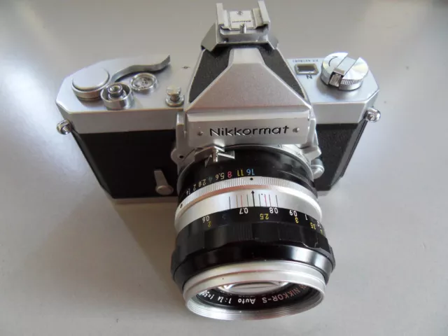 Nikon Nikkormat FTN + Nikkor-S 50mm 1.4 + Hot Shoe in near mint condition