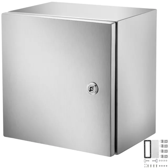 VEVOR 12x12x8" Stainless Steel Electrical Enclosure IP66 Wall Mount Junction Box