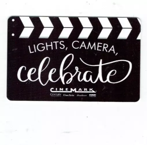 CINEMARK Gift Card Lights Camera Celebrate -Movie Theater -Collectible -NO Value