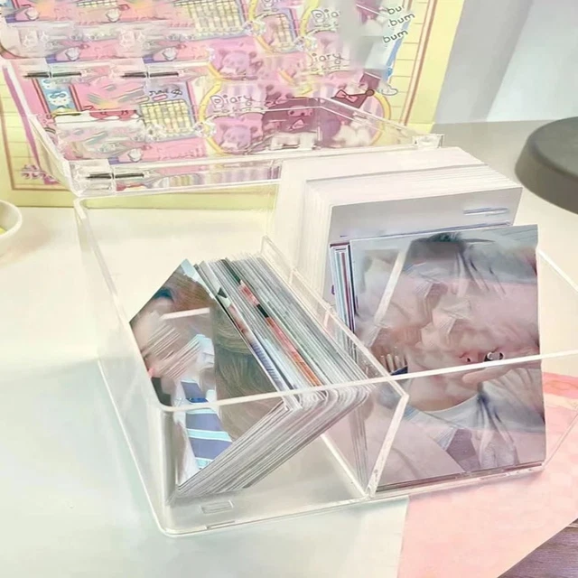 Transparent Photo Card Photocard Storage Box Organizer Box School Stationery