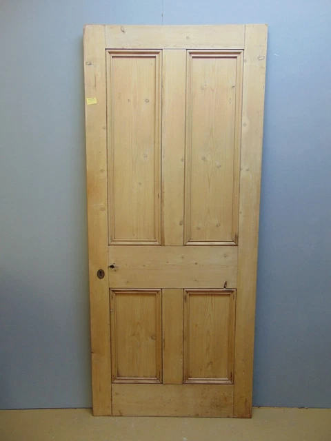 Door  3 1/2" x 77 1/4"  Pine Victorian Door 4 Panel Internal Wooden ref 152D