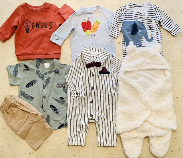 Pacchetto abbigliamento bambini 0-3 mesi fasce avvolgenti abiti con tute