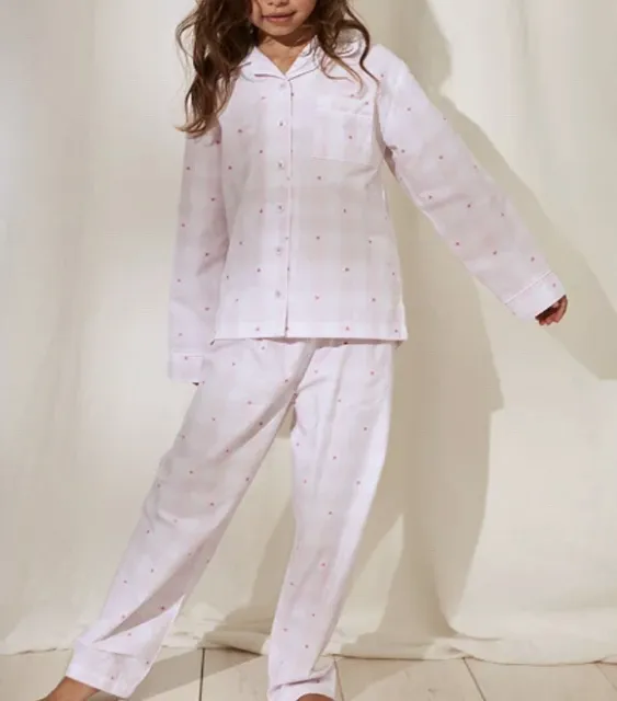 Brand New Little White Company Girls Heart Gingham Pyjama Age 5-6 Years Bnwt
