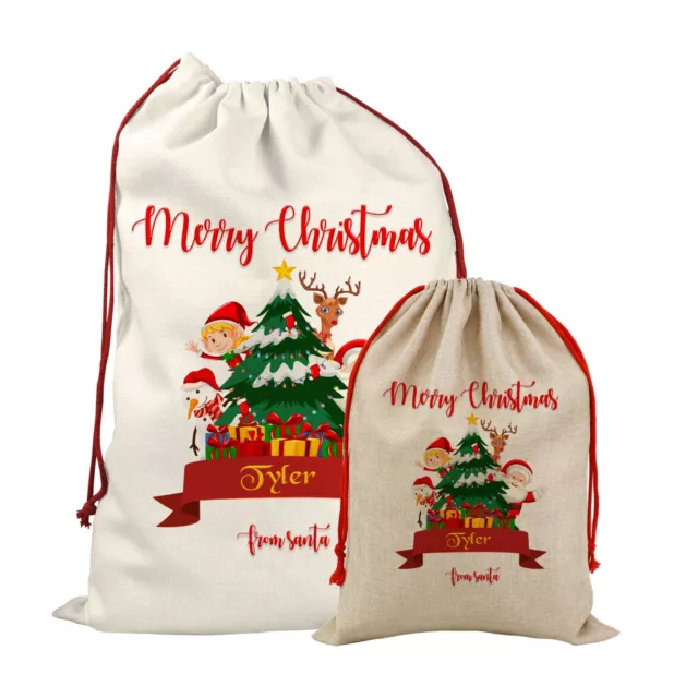 Saco Papá Noel Personalizado Bolso Papá Noel Regalo Medias de Navidad