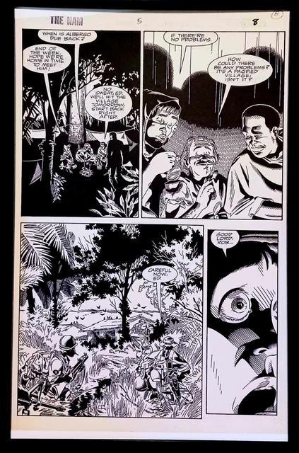 The 'Nam #5 pg. 8 by Michael Golden 11x17 FRAMED Original Art Poster Comic