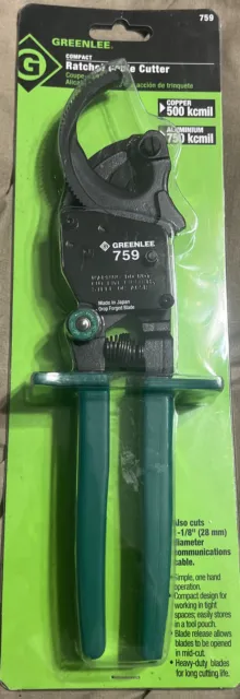 Greenlee 759 10-1/2" Compact Ratchet Cable Cutter  Copper Aluminum Communication