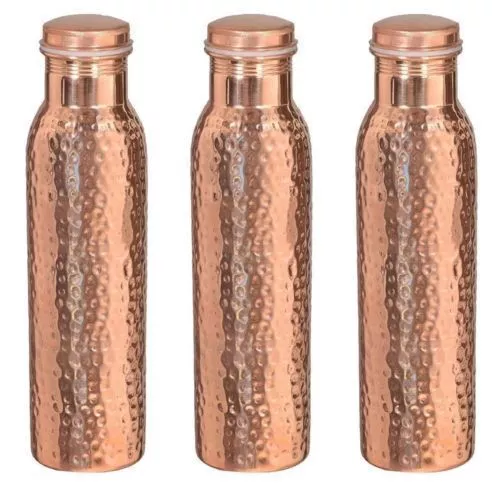 Traveller's 100 % Pure Copper Water Bottle Set of 3, Free Shipping